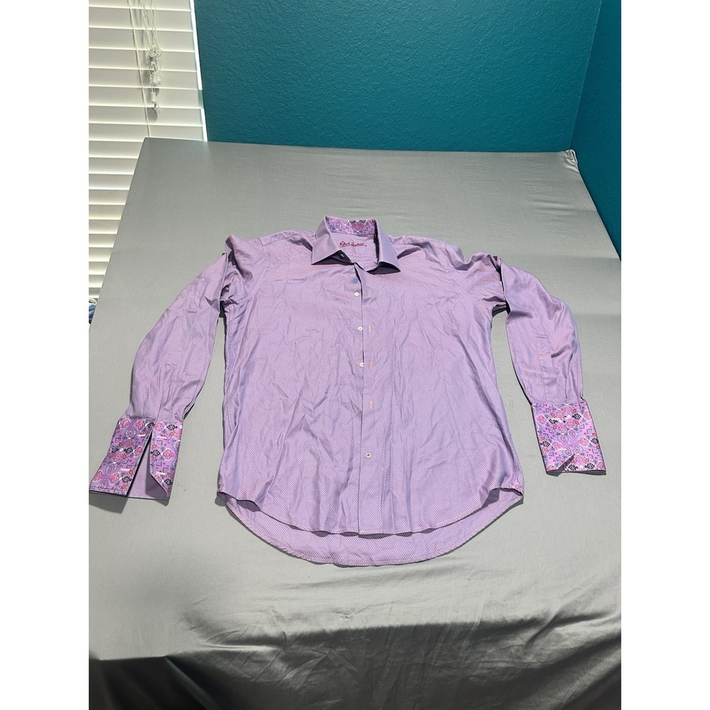 Robert Graham Purple/Pink Long Sleeve Button Up‎ Contrasting Cuffs M/L